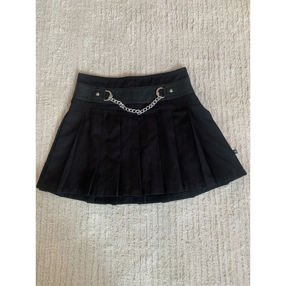 Royal Bones School Girl Skirt Womens S Pleated‎ Black Goth Mini Indie Y2K